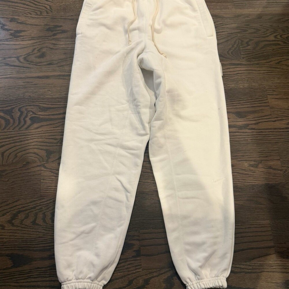 Nike Dri-FIT Jogger Sweatpants Men's Size S White Elastic Waist Drawstring